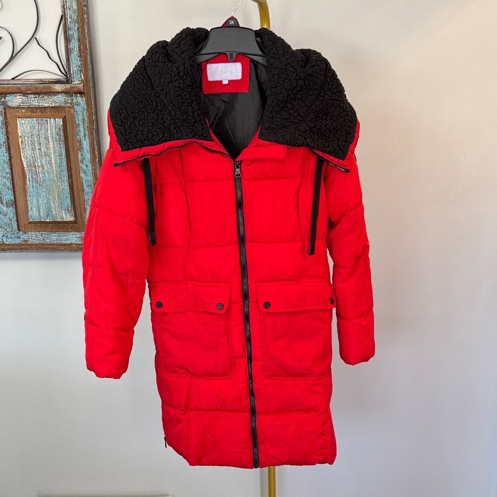 Madden Girl Red long Jacket with side zippers L